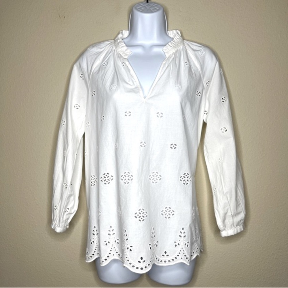 MADEWELL White Eyelet Popover Top - G1542 - Sz XS - Picture 5 of 13